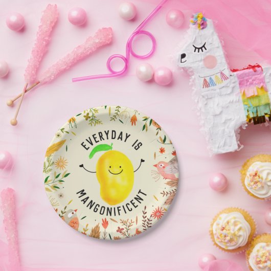Assiettes En Carton Un jeu de mangue positif - le quotidien est magnif (Fête)