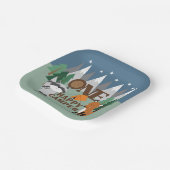 Assiettes En Carton Un Joyeux Camper Bois Animaux Tente Camping (Angulaire)