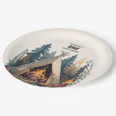 Assiettes En Carton Un Joyeux Camper Bois Garçons 1er anniversaire (Angle)