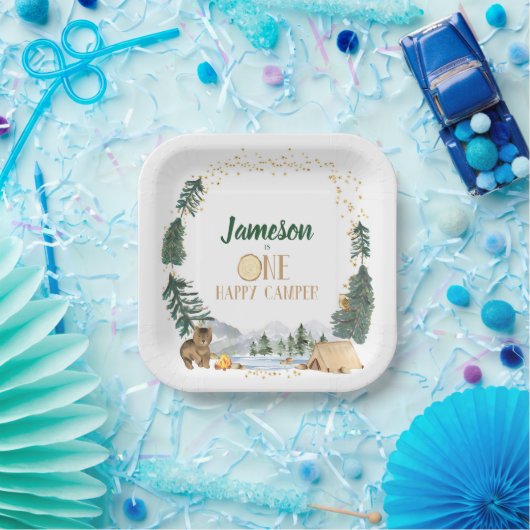 Assiettes En Carton Un Joyeux Camper Plaques de fête d'anniversaire (Fête)