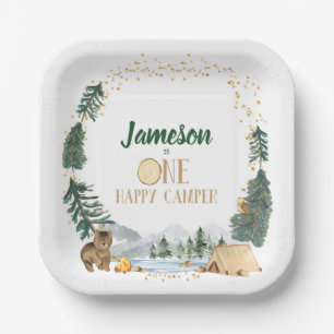 Assiettes En Carton Un Joyeux Camper Plaques de fête d'anniversaire