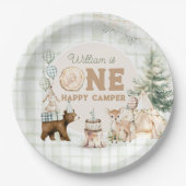 Assiettes En Carton Un Joyeux Camper Premier anniversaire (Devant)
