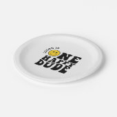 Assiettes En Carton Un joyeux garçon de la première fête d'anniversair (Angle)