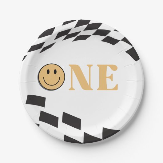 Assiettes En Carton Un joyeux Mec 1er anniversaire (Devant)