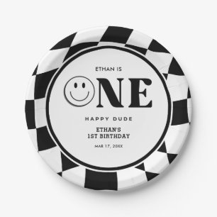 Assiettes En Carton Un joyeux mec à visage joyeux garçon 1er anniversa