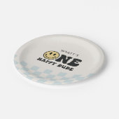 Assiettes En Carton Un joyeux Mec Sourire Visage premier anniversaire (Angle)