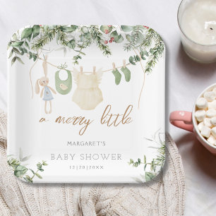 Assiettes En Carton Un joyeux petit Baby shower d'hiver pour filles