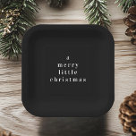 Assiettes En Carton "Un joyeux petit Noël noir et blanc<br><div class="desc">"Ajoutez une touche d'élégance moderne à vos réunions de vacances avec cette Plate de papier noir et blanc de Noël A Joyeux Petit. Avec un design minimaliste noir et blanc, cette assiette en papier est parfaite pour servir des friandises lors de vos événements festifs, des dîners de vacances aux fêtes...</div>