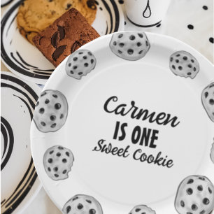 Assiettes En Carton Un lait doux et un biscuit Anniversaire