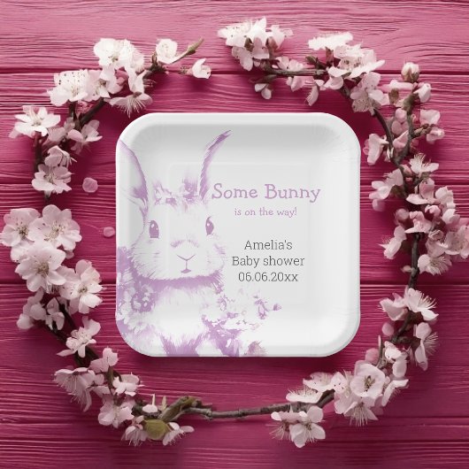 Assiettes En Carton Un lapin arrive Baby shower