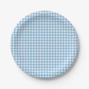 Assiettes En Carton Un lapin est un bleu En vichy anniversaire