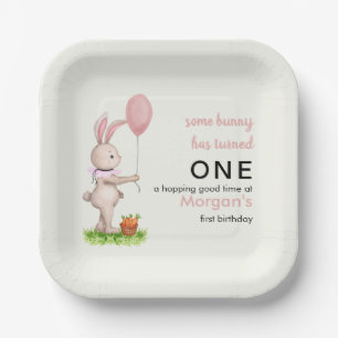 Assiettes En Carton Un lapin est un mignon lapin Ballot 1er anniversai