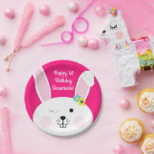 Assiettes En Carton Un lapin mignon, un lapin mignon, 1er anniversaire (Fête)