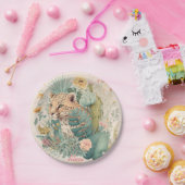 Assiettes En Carton Un léopard derrière la coutume du buisson (Fête)