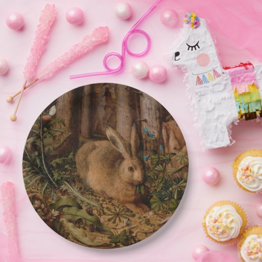 Assiettes En Carton Un lièvre dans la forêt (par Hans Hoffmann) (Fête)