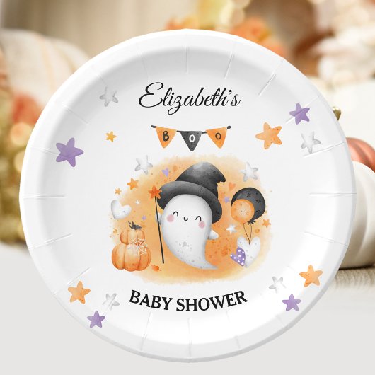 Assiettes En Carton Un Little Boo est presque attendu Baby shower d'Ha