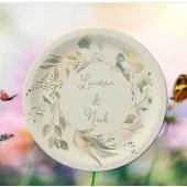 Assiettes En Carton Un look botanique ! Plaques personnalisées mariage