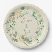 Assiettes En Carton Un look botanique ! Plaques personnalisées mariage (Devant)