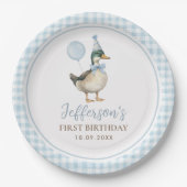 Assiettes En Carton Un Lucky Bébé Bleu Bleu Bleu 1er anniversaire (Devant)