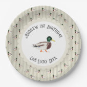 Assiettes En Carton Un Lucky Duck Mallard 1er anniversaire (Devant)