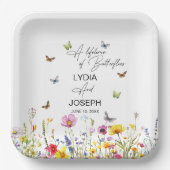 Assiettes En Carton Un mariage papillons fleurs sauvages toute une vie (Recto)