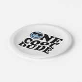 Assiettes En Carton Un mec Cool | Blue Retro Preppy Smile Anniversaire (Angle)