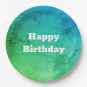 Assiettes En Carton Un Motif dans les plaques d'anniversaire Turquoise (Devant)
