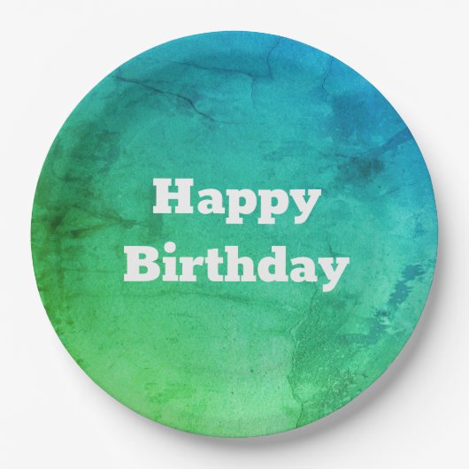 Assiettes En Carton Un Motif dans les plaques d'anniversaire Turquoise (Devant)