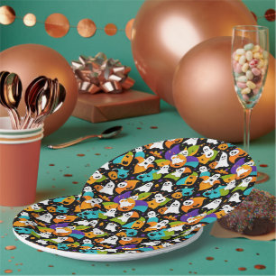 Assiettes En Carton Un motif d'Halloween fantôme
