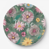 Assiettes En Carton Un motif vert vif - Accueil (Devant)