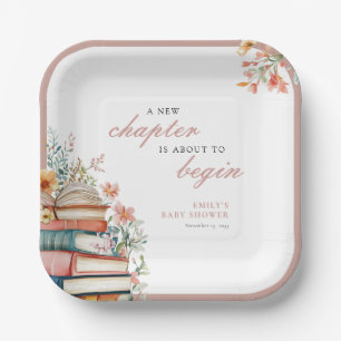Assiettes En Carton Un nouveau chapitre Baby Shower Floral