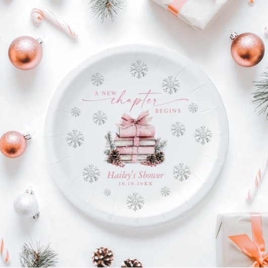 Assiettes En Carton Un nouveau chapitre commence, Baby shower d'hiver 