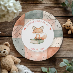 Assiettes En Carton Un nouveau chapitre commence le Baby shower Storyb