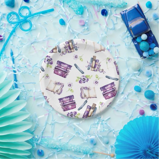 Assiettes En Carton Un Nouveau Chapitre Douche, Réserver Plaques Théma (Fête)