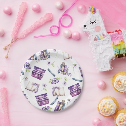 Assiettes En Carton Un Nouveau Chapitre Douche, Réserver Plaques Théma (Fête)