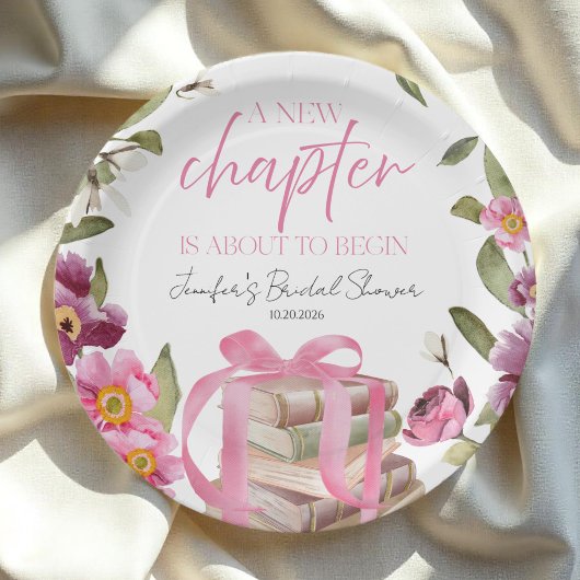 Assiettes En Carton Un nouveau chapitre | Fête des mariées aquarelle