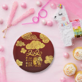 Assiettes En Carton Un nuage Rat coupé en papier chinois Nouvel An 202 (Fête)