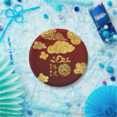 Assiettes En Carton Un nuages Tigre coupé en papier Nouvel An chinois  (Fête)