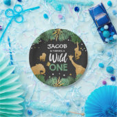 Assiettes En Carton Un or sauvage d'animaux de safari de plaques à (Fête)