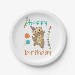 Assiettes En Carton Un Otter Anniversaire Souhaite Joli Otter Cl Adult