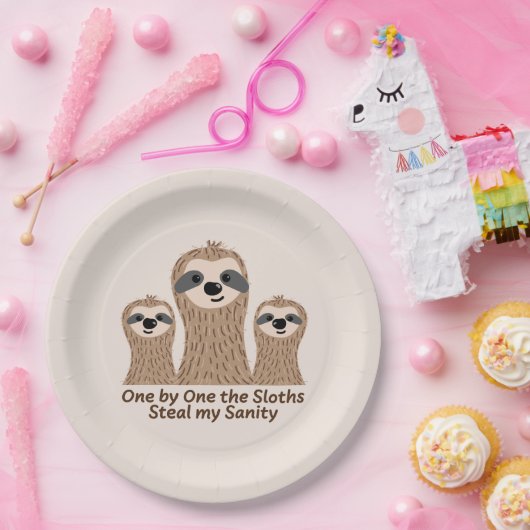 Assiettes En Carton Un par un les fentes volent mon Sanity Round (Fête)