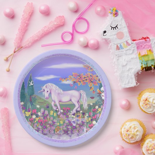 Assiettes En Carton Un paradis mauve (Fête)