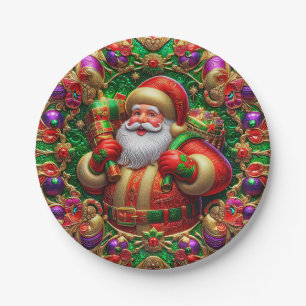 Assiettes En Carton Un PÈRE NOËL VINTAGE ~ Mur ~
