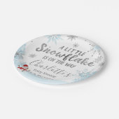 Assiettes En Carton Un petit Baby shower bleu flocon (Angle)