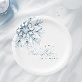 Assiettes En Carton Un petit Baby shower bleu Snowflake