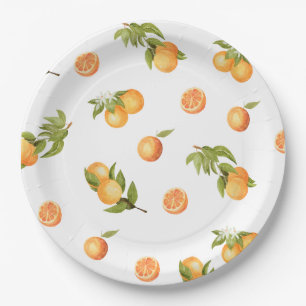 Assiettes En Carton Un petit Baby shower Cutie Oranges