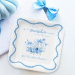 Assiettes En Carton Un Petit Baby shower De Cadre De Vague De Bow Citr<br><div class="desc">Une Petite Plaque De Papier Baby shower De Frame De Bow Citrouille. Des éléments correspondants sont disponibles.</div>