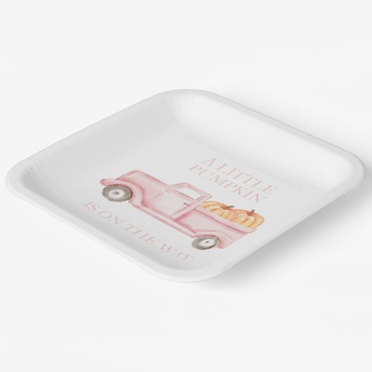 Assiettes En Carton Un petit baby shower de camion rose clair Citrouil (Angulaire)