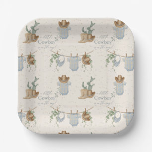 Assiettes En Carton Un petit Baby shower de cowboy