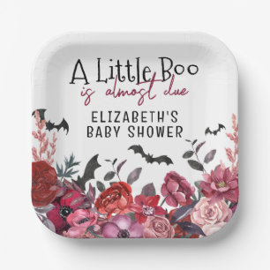 Assiettes En Carton Un Petit Baby shower De Fleurs D'Halloween Boo